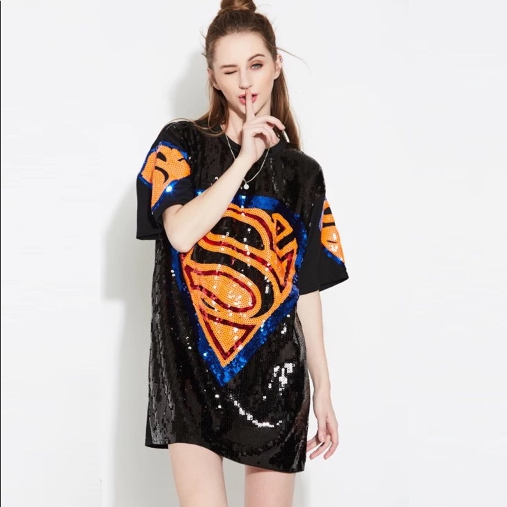 Sequin shirt dress